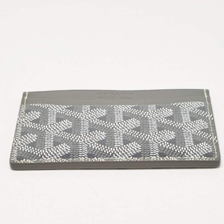 Pre Owned Goyard Grey Goyardine Coated Canvas and Leather Saint Sulpice Card Holder