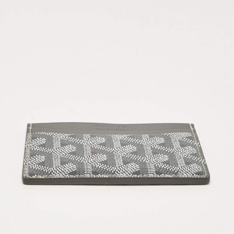 Pre Owned Goyard Grey Goyardine Coated Canvas and Leather Saint Sulpice Card Holder