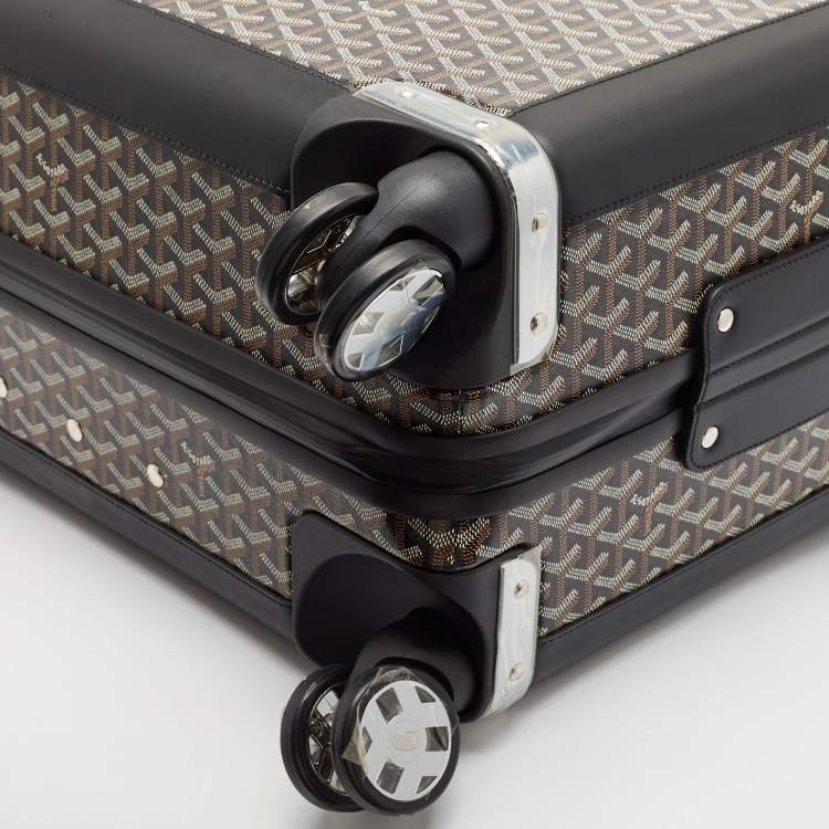 Pre Owned Goyard Black Goyardine Coated Canvas Satolas GM Rolling Suitcase