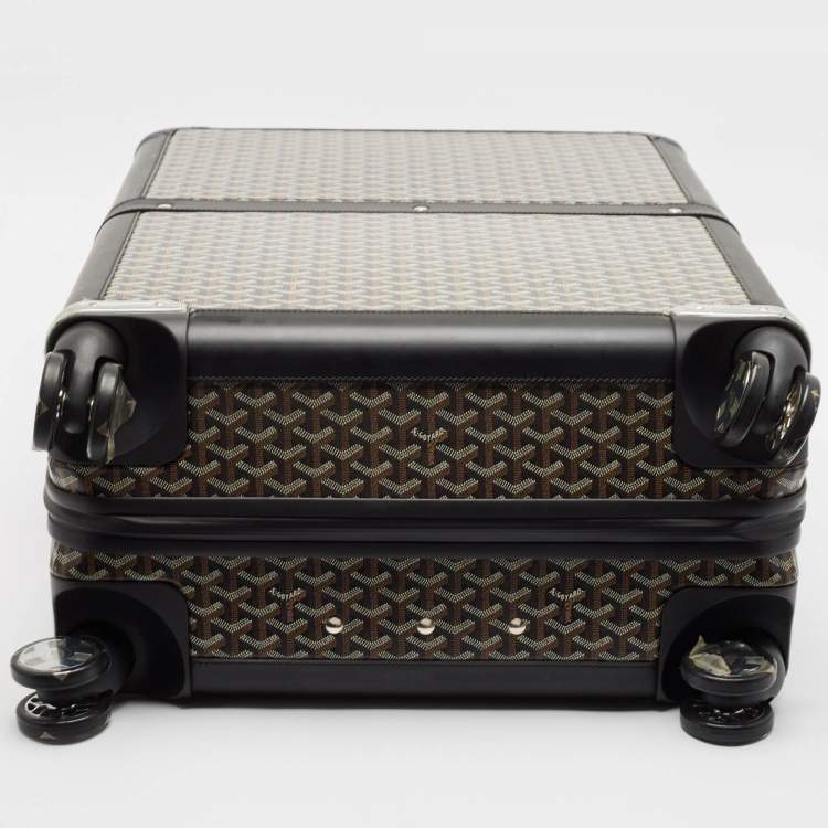 Pre Owned Goyard Black Goyardine Coated Canvas Satolas GM Rolling Suitcase