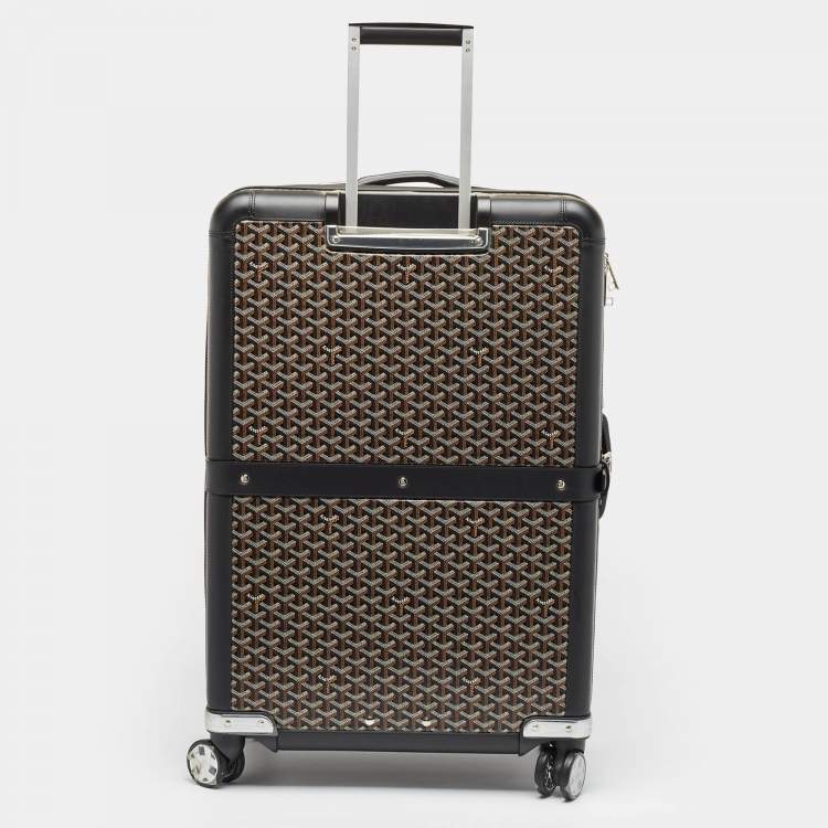 Pre Owned Goyard Black Goyardine Coated Canvas Satolas GM Rolling Suitcase