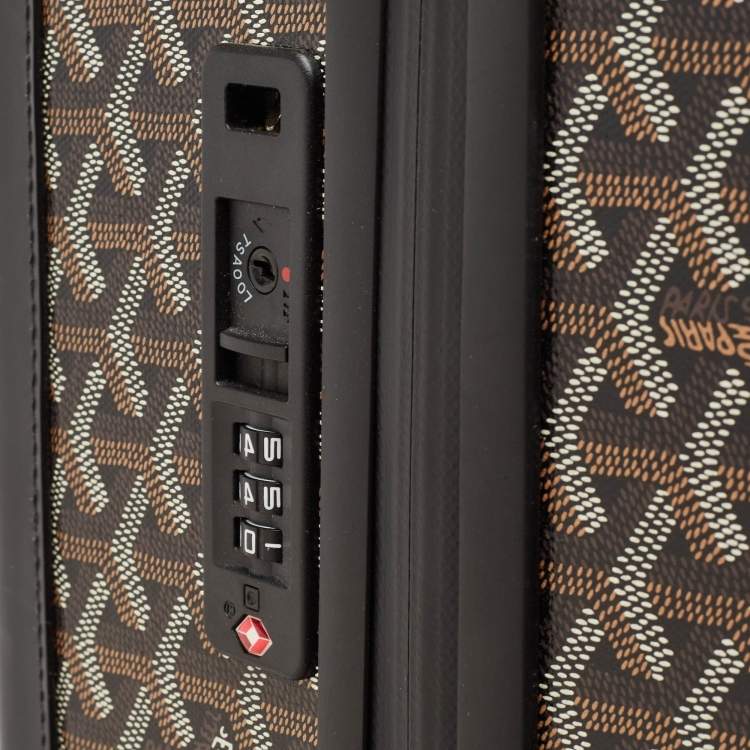 Pre Owned Goyard Black Goyardine Coated Canvas Satolas GM Rolling Suitcase