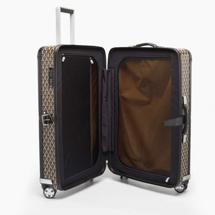 Pre Owned Goyard Black Goyardine Coated Canvas Satolas GM Rolling Suitcase