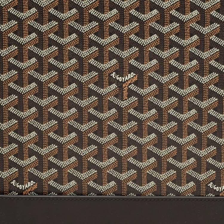 Pre Owned Goyard Black Goyardine Canvas and Leather Bourget PM Trolley