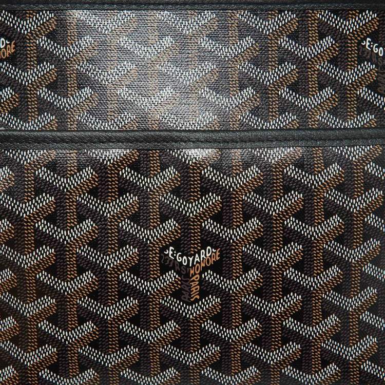 Pre Owned Goyard Black Goyardine Coated Canvas Jouvence MM Toiletry Pouch