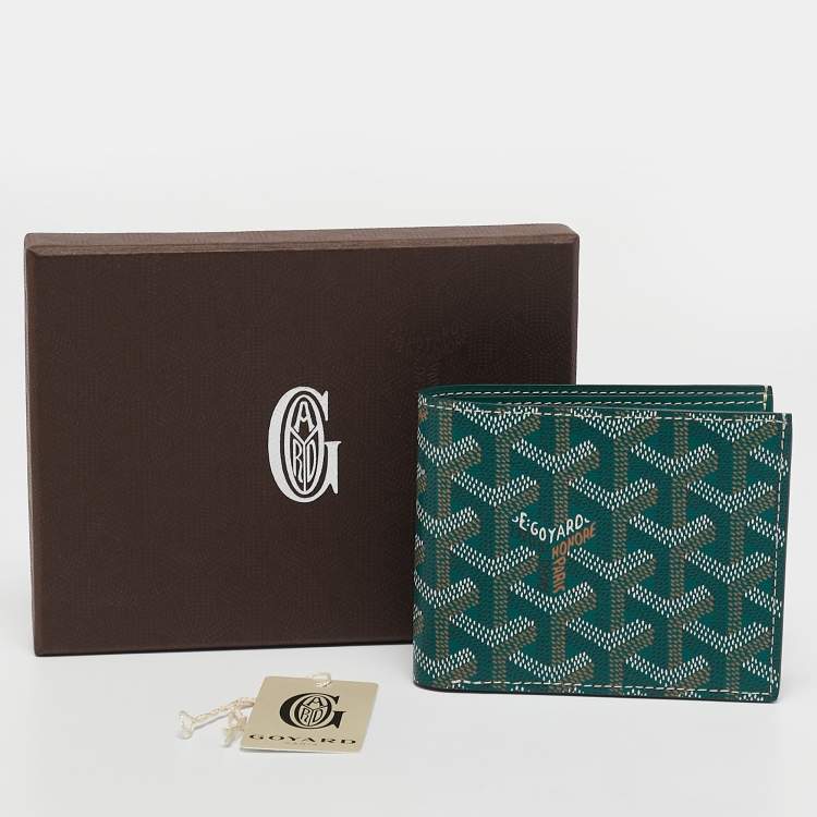 Pre Owned Goyard Green Goyardine Coated Canvas Victoire Bifold Wallet
