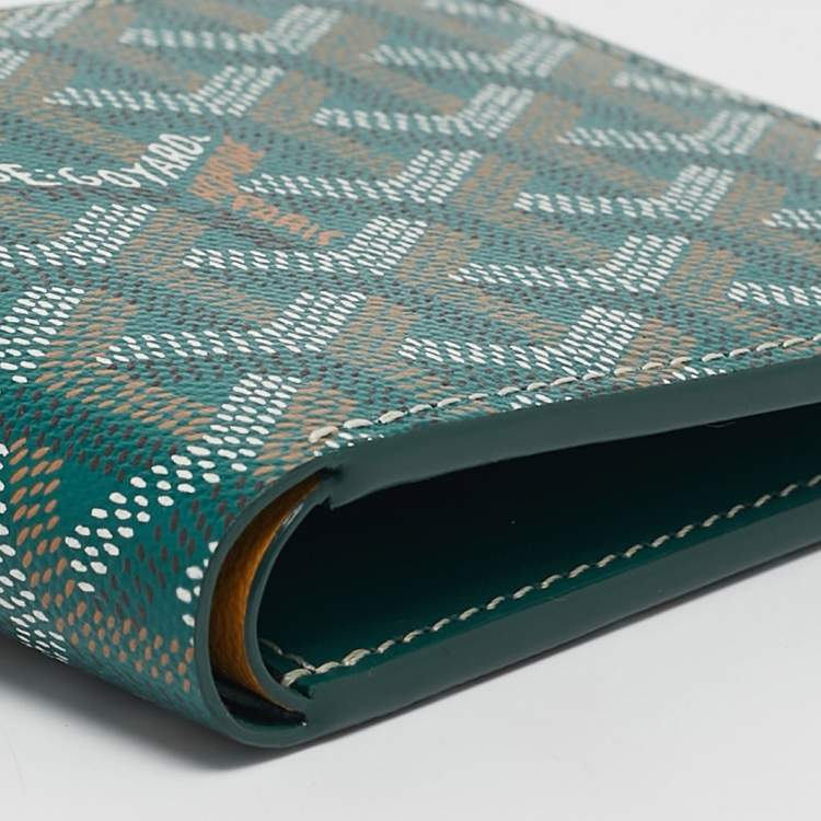 Pre Owned Goyard Green Goyardine Coated Canvas Victoire Bifold Wallet