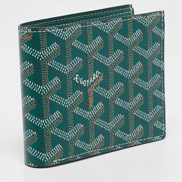 Pre Owned Goyard Green Goyardine Coated Canvas Victoire Bifold Wallet