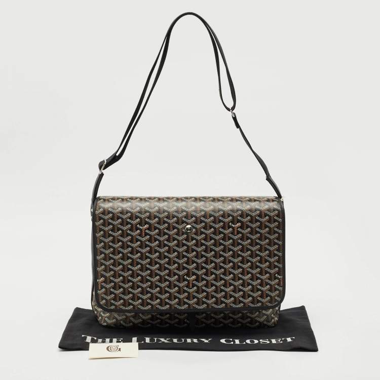 Pre Owned Goyard Black Goyardine Coated Canvas Capetien Messenger MM Bag