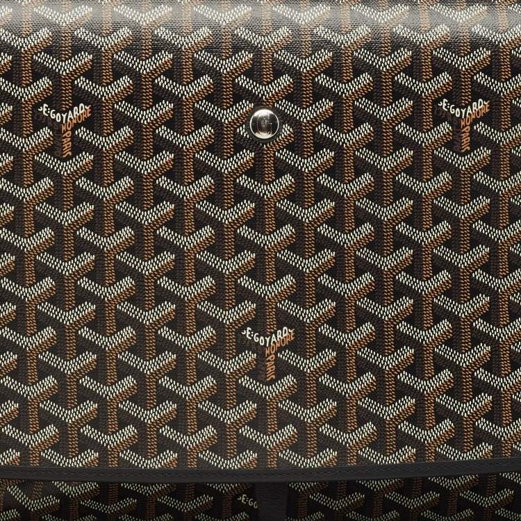 Pre Owned Goyard Black Goyardine Coated Canvas Capetien Messenger MM Bag