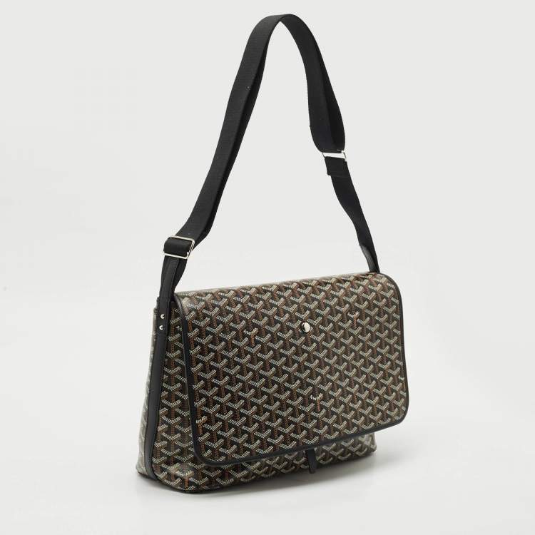 Pre Owned Goyard Black Goyardine Coated Canvas Capetien Messenger MM Bag