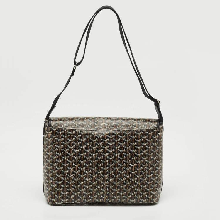 Pre Owned Goyard Black Goyardine Coated Canvas Capetien Messenger MM Bag