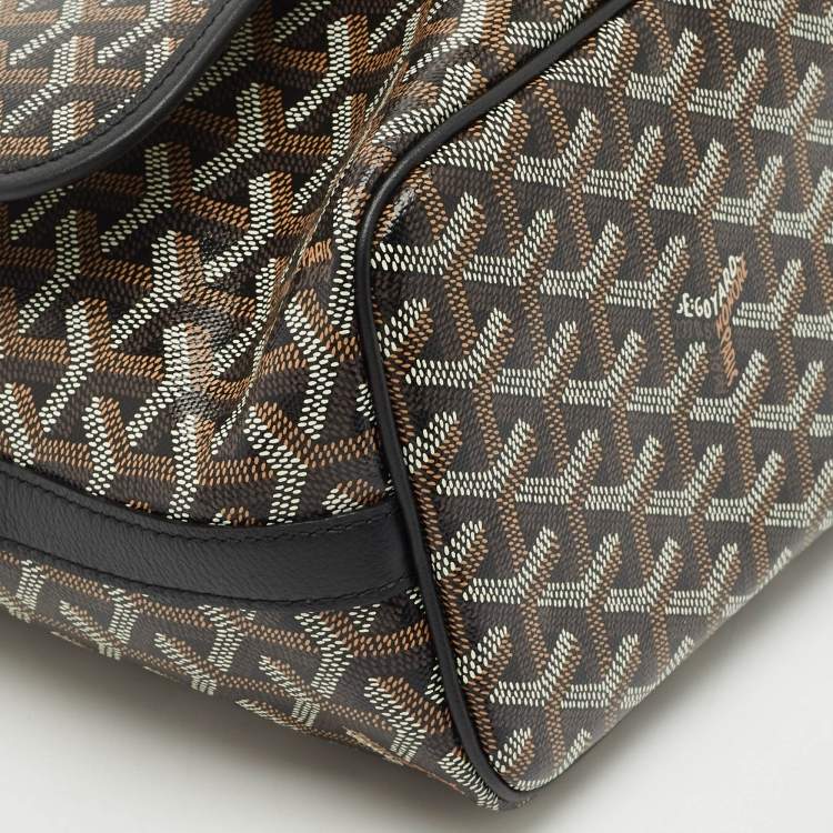 Pre Owned Goyard Black Goyardine Coated Canvas Capetien Messenger MM Bag