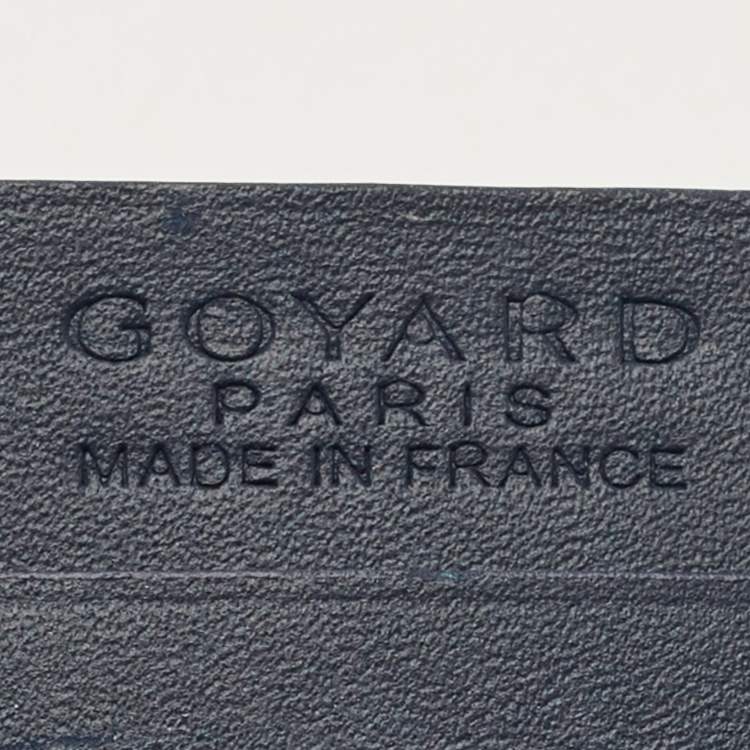 Pre Owned Goyard Navy Blue Goyardine Coated Canvas and Leather Saint Sulpice Card Holder