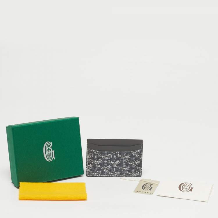 Pre Owned Goyard Grey Goyardine Coated Canvas and Leather Saint Sulpice Card Holder