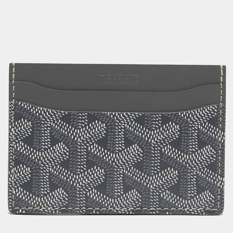 Pre Owned Goyard Grey Goyardine Coated Canvas and Leather Saint Sulpice Card Holder