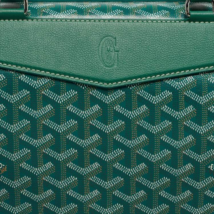 Pre Owned Goyard Cisalpin Green Goyardine Coated Canvas and Leather Document Case