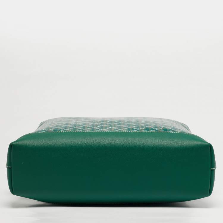 Pre Owned Goyard Cisalpin Green Goyardine Coated Canvas and Leather Document Case