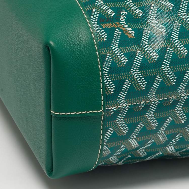 Pre Owned Goyard Cisalpin Green Goyardine Coated Canvas and Leather Document Case