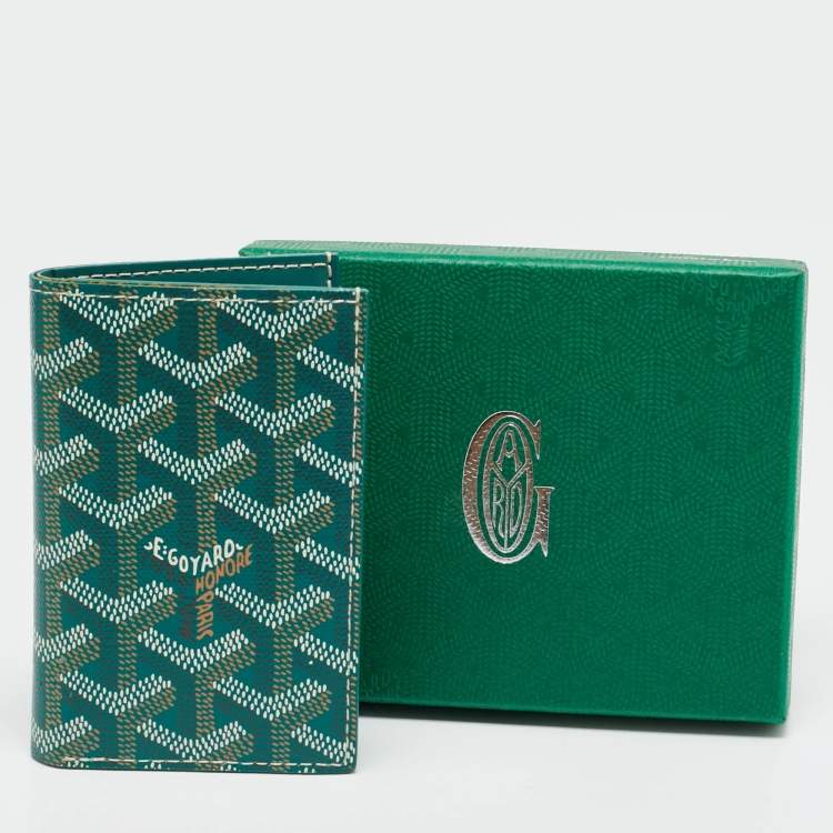 Pre Owned حامل بطاقات جويارد سانت بيير أخضر كانفاس مقوى جوياردين