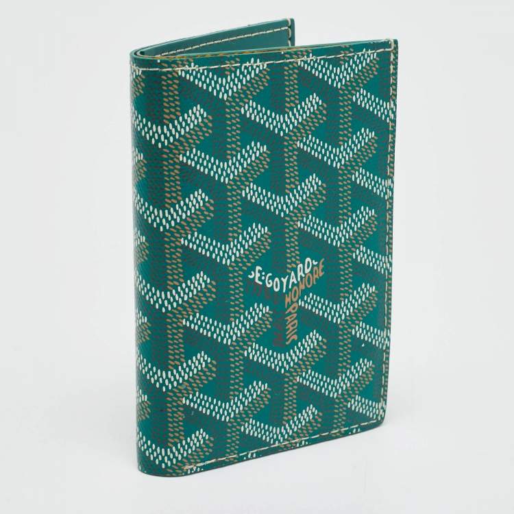 Pre Owned حامل بطاقات جويارد سانت بيير أخضر كانفاس مقوى جوياردين