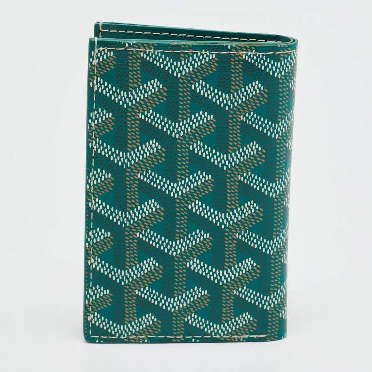 Pre Owned حامل بطاقات جويارد سانت بيير أخضر كانفاس مقوى جوياردين