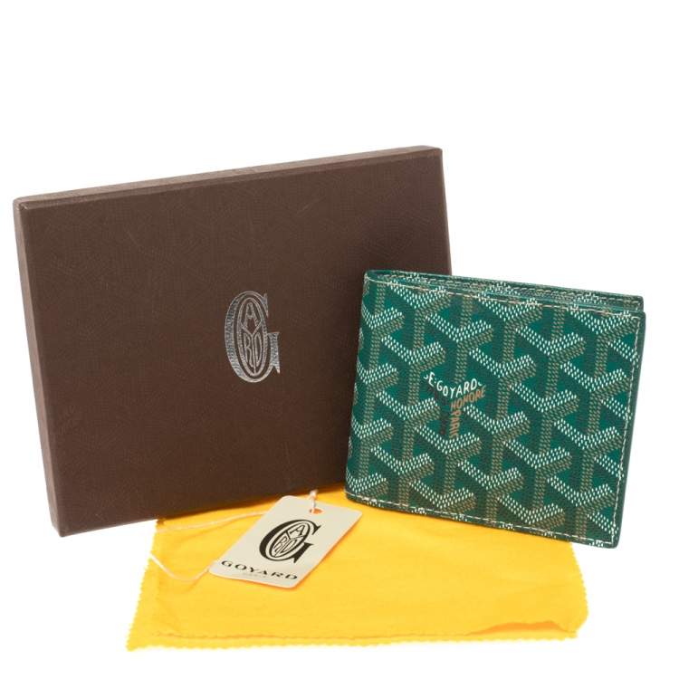 Pre Owned Goyard Green Goyardine Coated Canvas Bifold Wallet