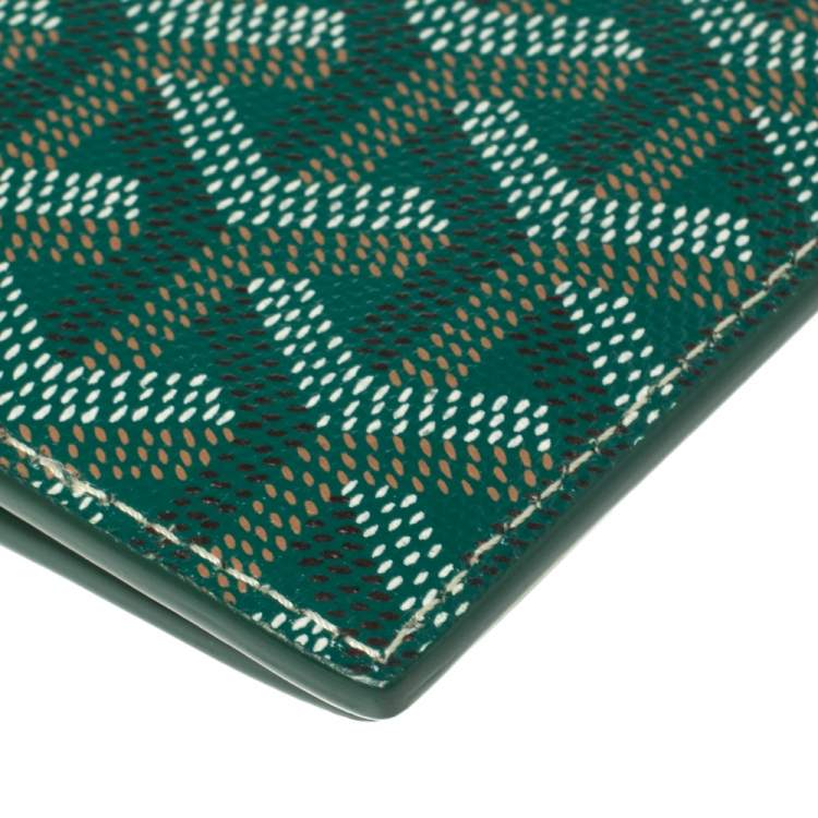 Pre Owned Goyard Green Goyardine Coated Canvas Bifold Wallet