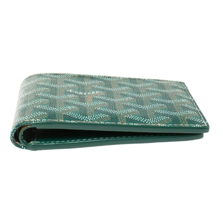 Pre Owned Goyard Green Goyardine Coated Canvas Bifold Wallet