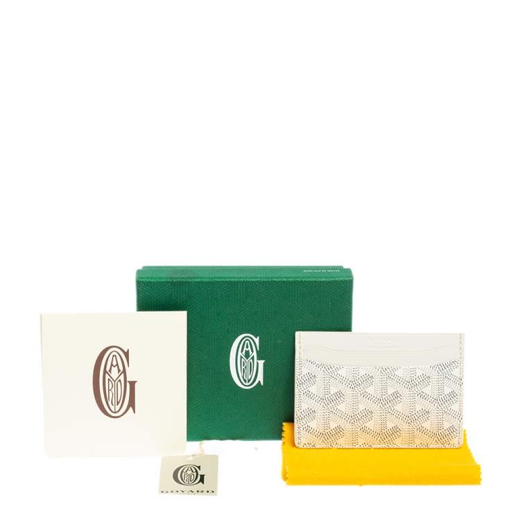 Pre Owned Goyard White Goyardine Coated Canvas Saint Sulpice Card Holder