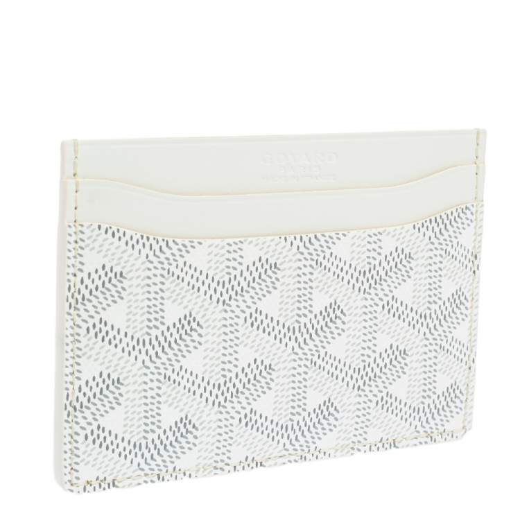 Pre Owned Goyard White Goyardine Coated Canvas Saint Sulpice Card Holder