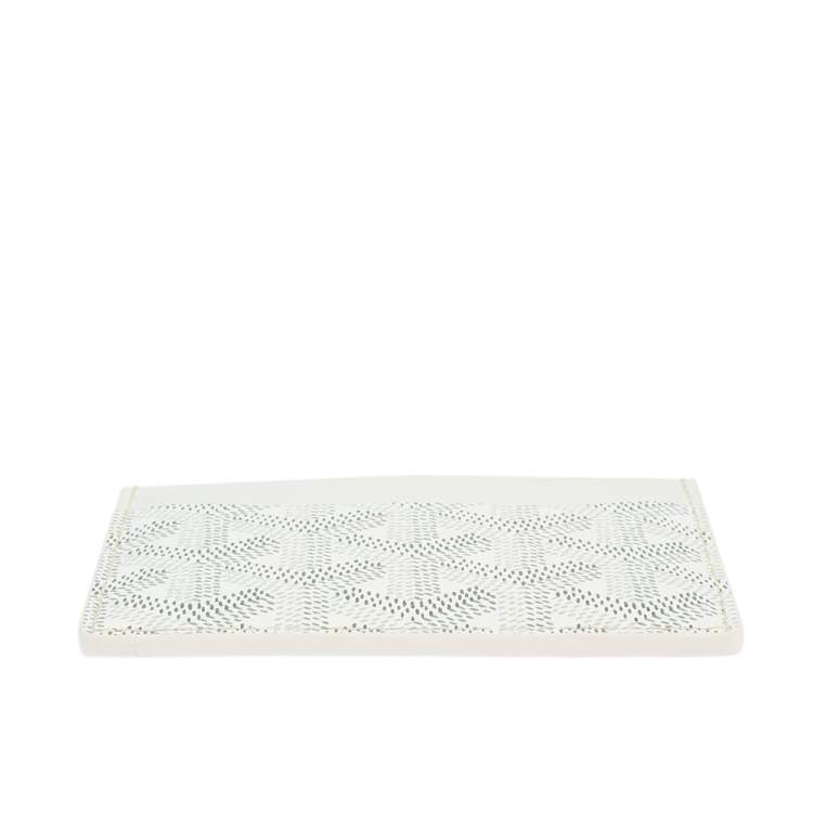 Pre Owned Goyard White Goyardine Coated Canvas Saint Sulpice Card Holder