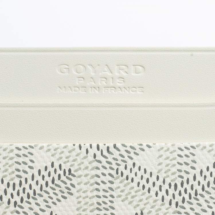 Pre Owned Goyard White Goyardine Coated Canvas Saint Sulpice Card Holder