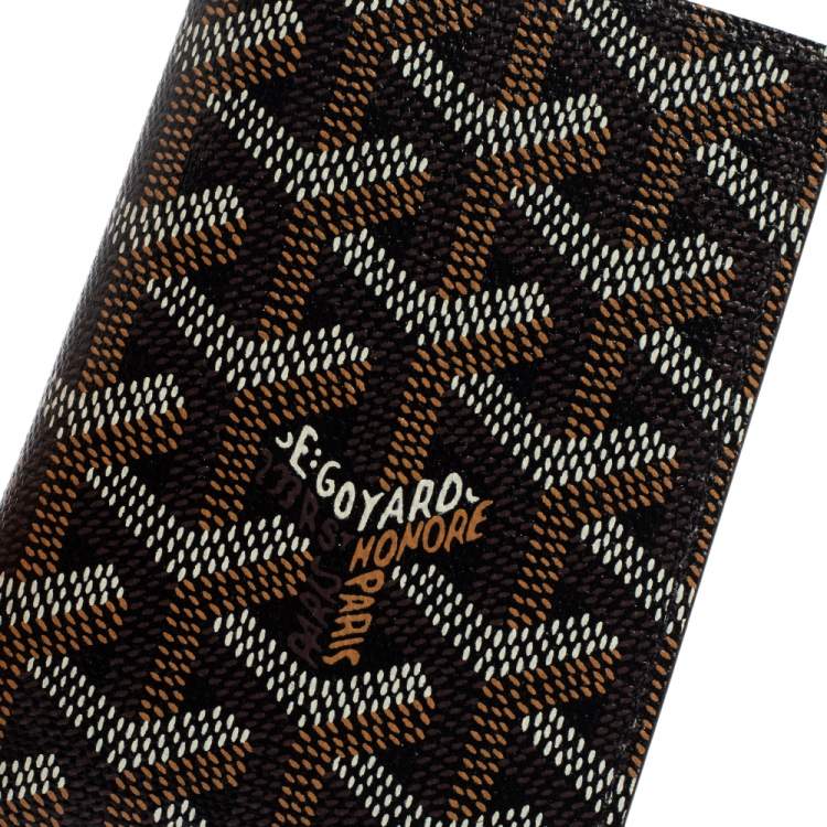 Pre Owned Goyard Black Goyardine Coated Canvas And Leather St. Marc Bifold Card Holder