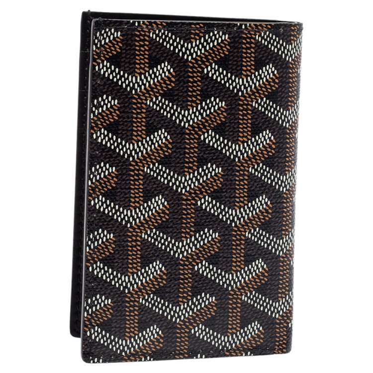 Pre Owned Goyard Black Goyardine Coated Canvas And Leather St. Marc Bifold Card Holder