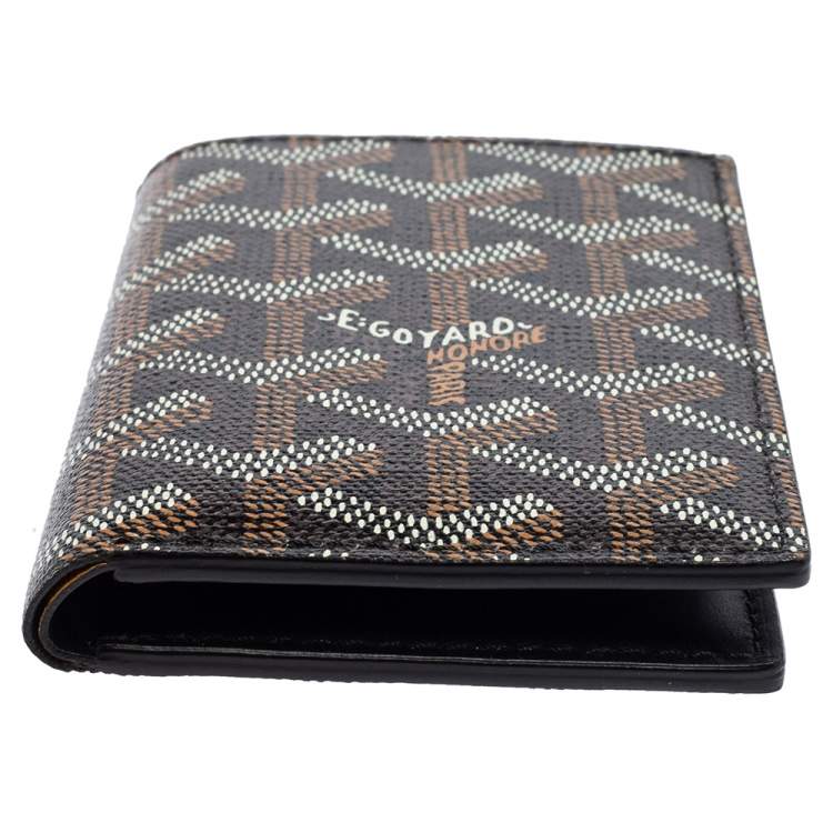 Pre Owned Goyard Black Goyardine Coated Canvas And Leather St. Marc Bifold Card Holder