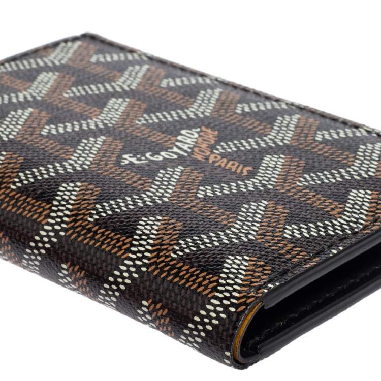 Pre Owned Goyard Black Goyardine Coated Canvas And Leather St. Marc Bifold Card Holder