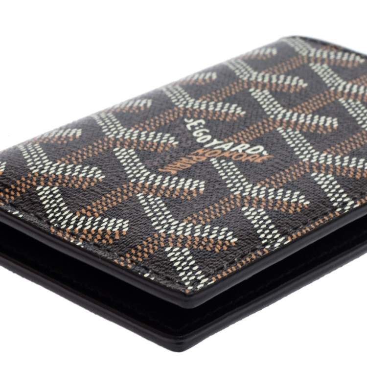 Pre Owned Goyard Black Goyardine Coated Canvas And Leather St. Marc Bifold Card Holder