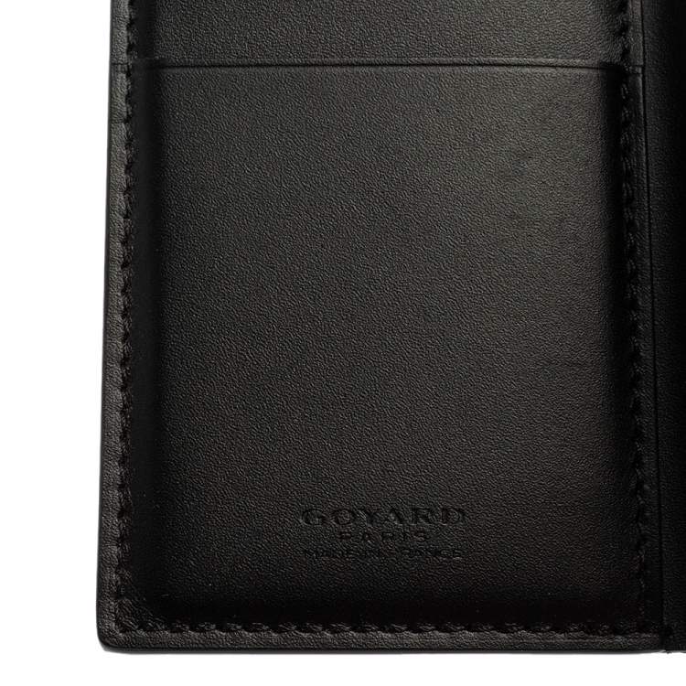 Pre Owned Goyard Black Goyardine Coated Canvas And Leather St. Marc Bifold Card Holder
