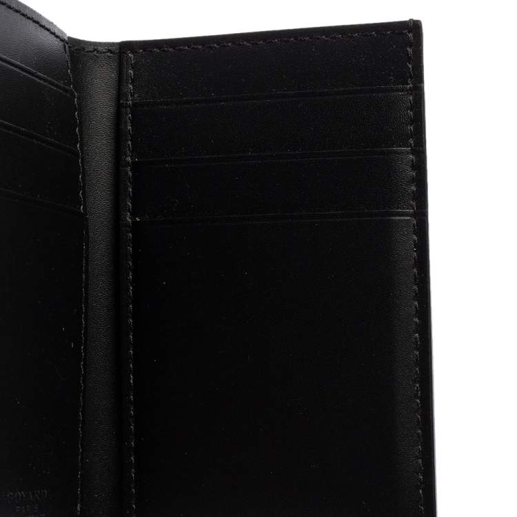 Pre Owned Goyard Black Goyardine Coated Canvas And Leather St. Marc Bifold Card Holder