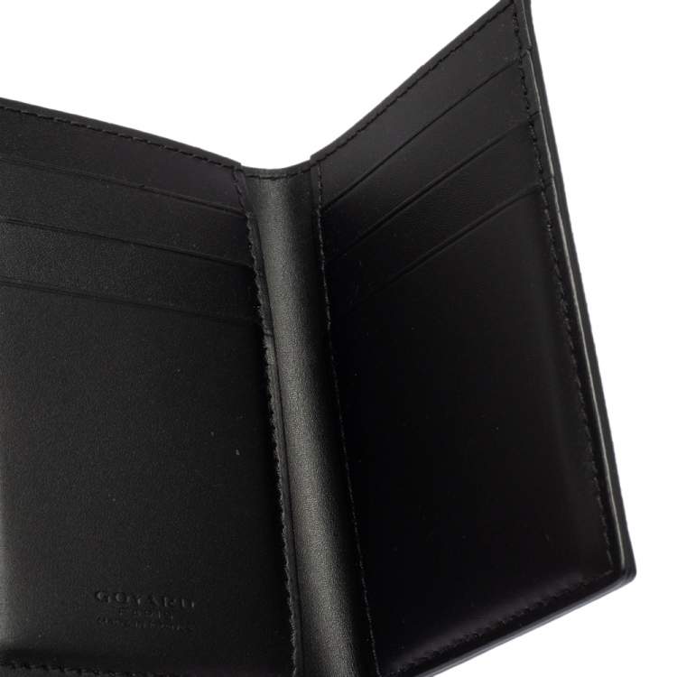 Pre Owned Goyard Black Goyardine Coated Canvas And Leather St. Marc Bifold Card Holder