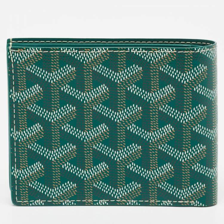 Pre Owned Goyard Green Goyardine Coated Canvas Victoire Wallet