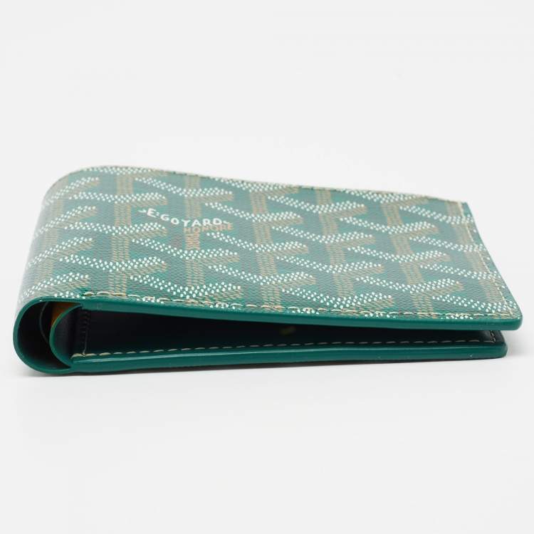 Pre Owned Goyard Green Goyardine Coated Canvas Victoire Wallet