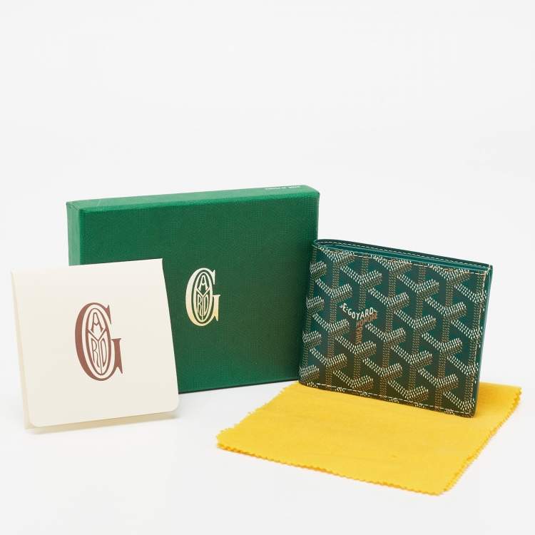 Pre Owned Goyard Green Goyardine Coated Canvas Victoire Wallet