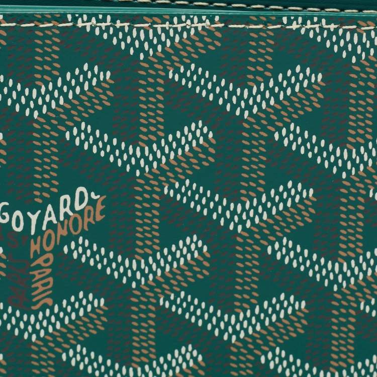 Pre Owned Goyard Green Goyardine Coated Canvas Victoire Wallet