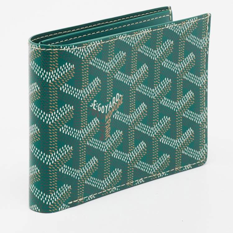 Pre Owned Goyard Green Goyardine Coated Canvas Victoire Wallet