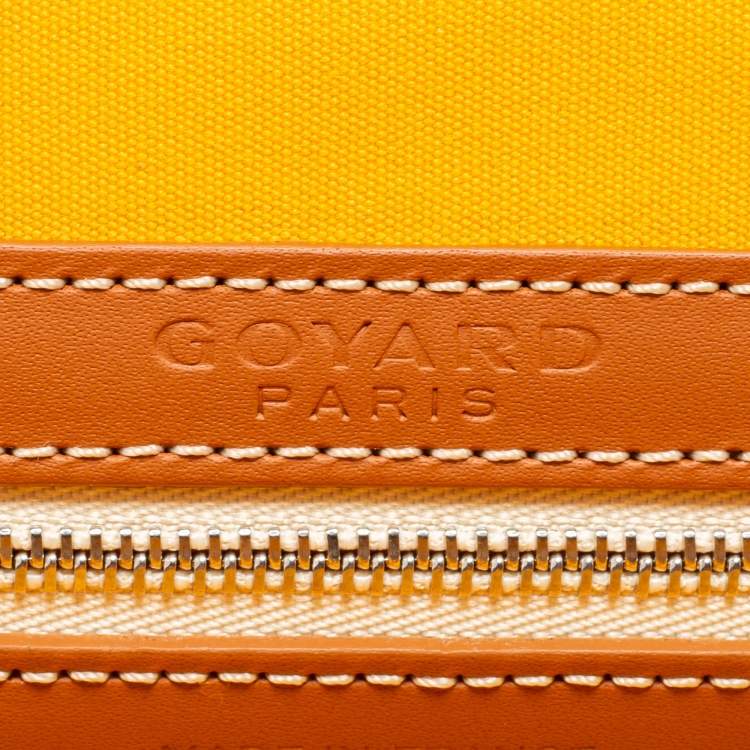 Pre Owned Goyard Brown Goyardine Canvas and Leather Bourget PM Trolley