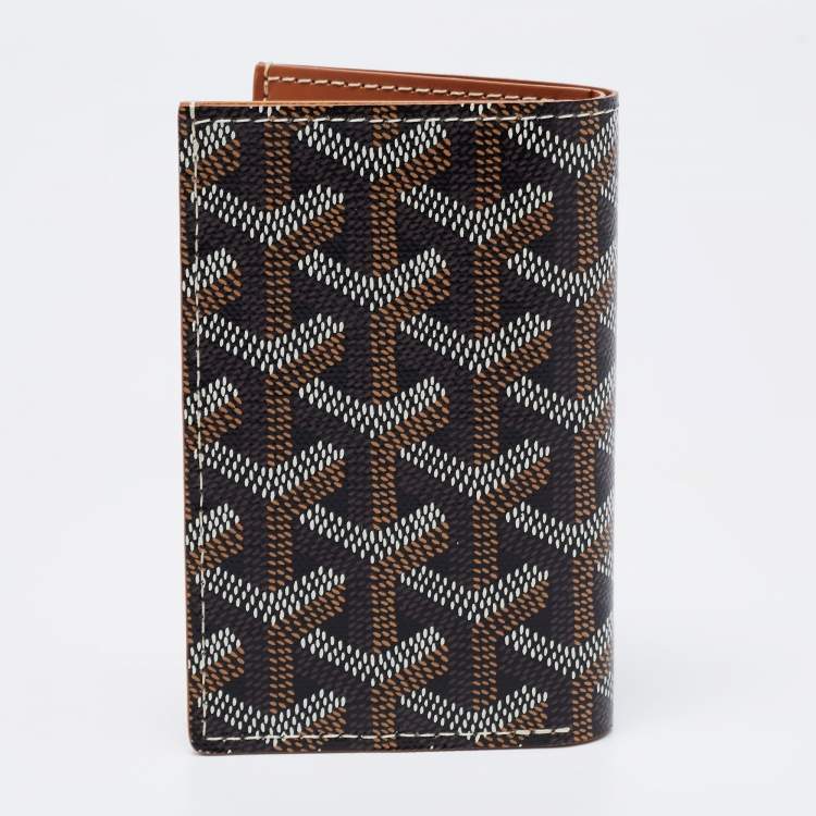 Pre Owned Goyard Black Goyardine Coated Canvas Saint Pierre Bifold Card Holder