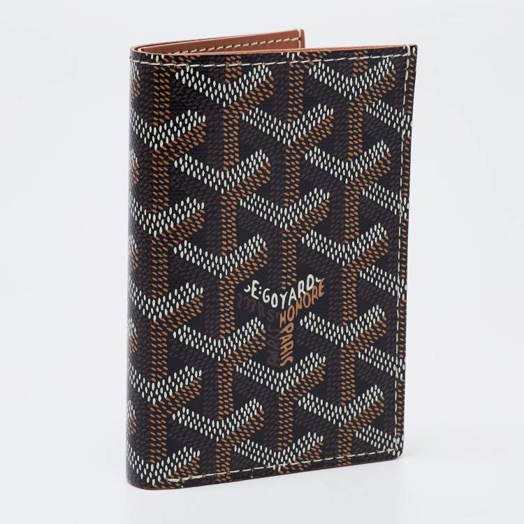 Pre Owned Goyard Black Goyardine Coated Canvas Saint Pierre Bifold Card Holder