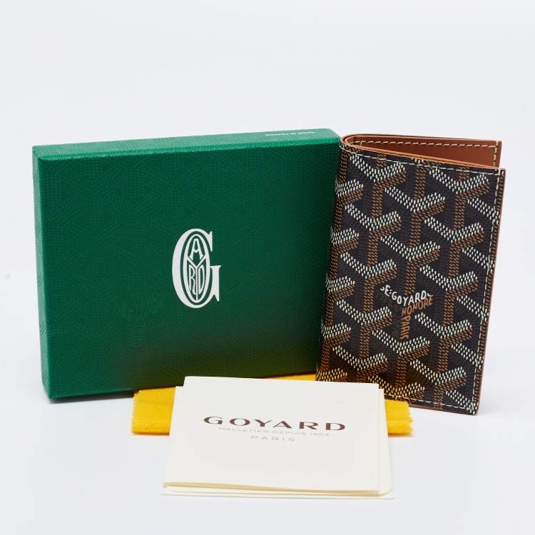 Pre Owned Goyard Black Goyardine Coated Canvas Saint Pierre Bifold Card Holder